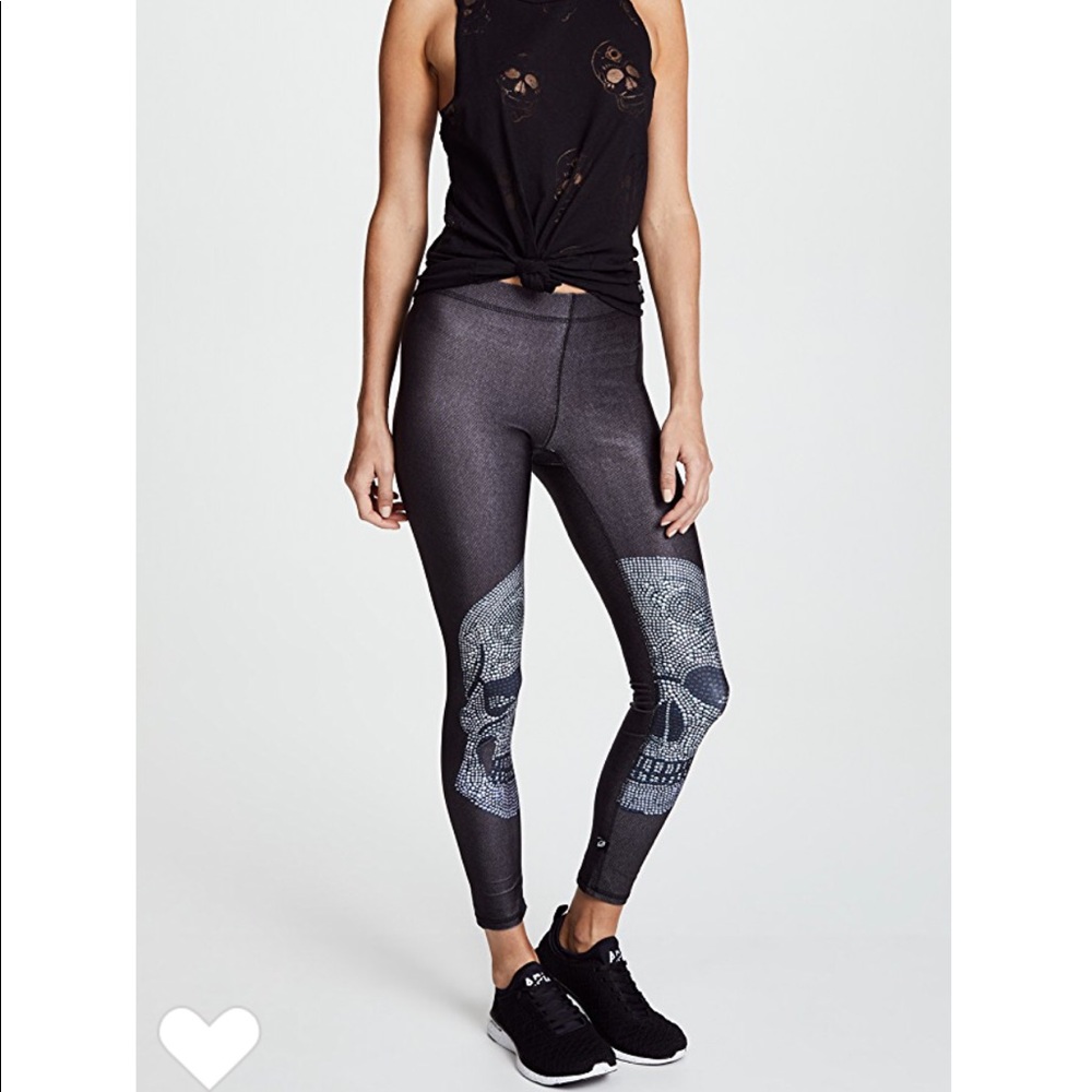 NEW • ZARA Terez • Crystal Skull Leggings Black XS